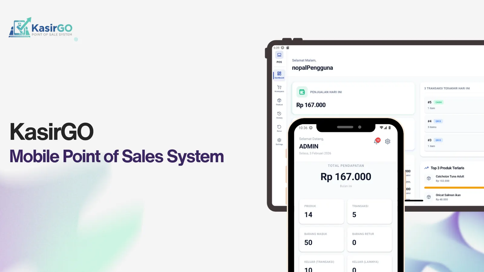 KasirGO POS Dashboard